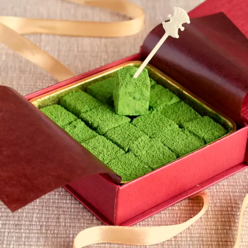 Receta bombones matcha chocolate blanco Royce Nama