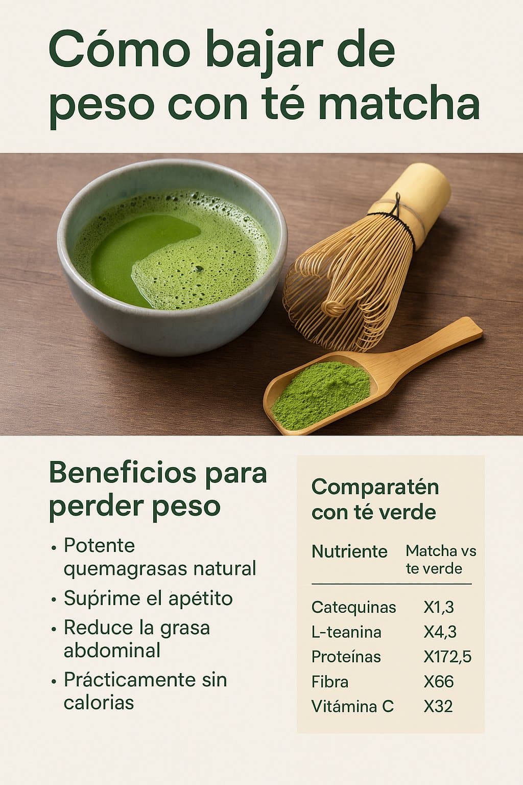 Como bajar de peso con te matcha